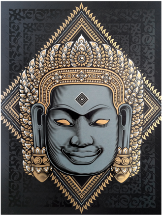 'bayon Buddha' Serigraph - Bridal Necklace, Wedding Cubic Zirconia Jewelry Set, (480x480), Png Download