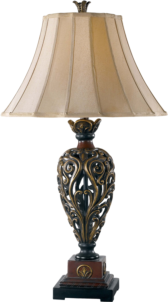 Kenroy Iron Lace Table Lamp (588x1000), Png Download
