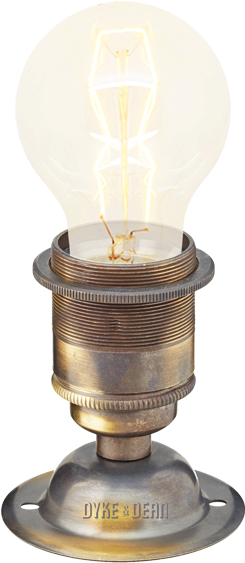 Brushed Brass Screw E27 Wall Bulb Holder - Incandescent Light Bulb (600x600), Png Download