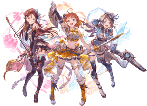 Aqours Second-years A - Aqours Granblue Fantasy Second Years (480x400), Png Download