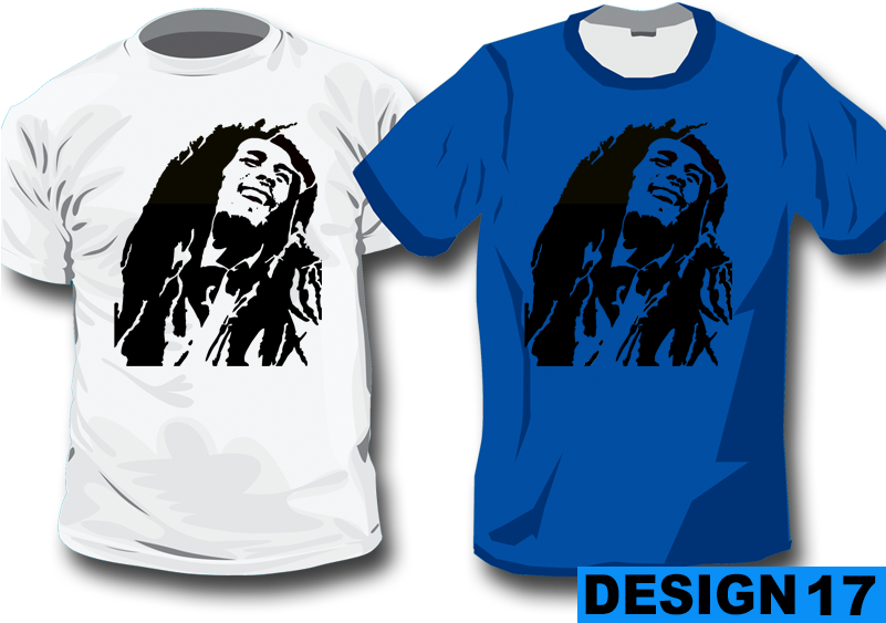 Custom Designed Full Color T-shirt - Personalized Reggae Bob Marley Edible Cake Image Topper (800x600), Png Download