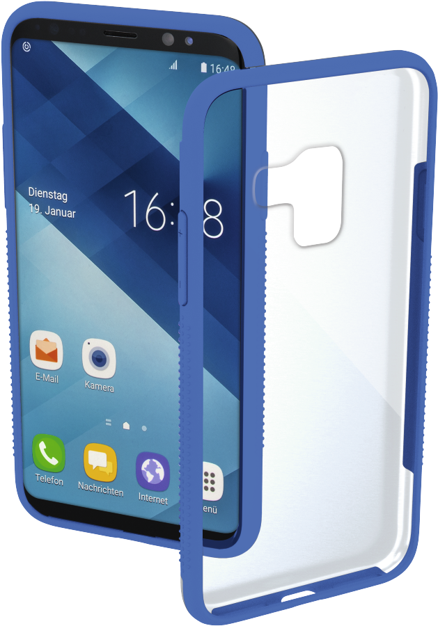 "frame" Cover For Samsung Galaxy A6 , Transparent/blue - Hama Crystal Clear Back Cover Compatible With (mobile (1100x1100), Png Download