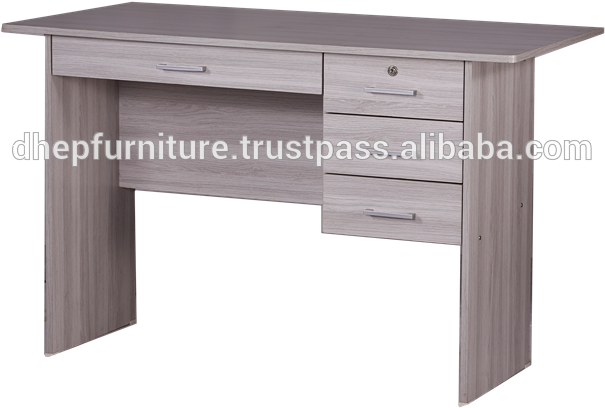 Wooden Office Table With Shelf And Drawer Lock - Chan Furniture (m) Sdn. Bhd. (800x533), Png Download