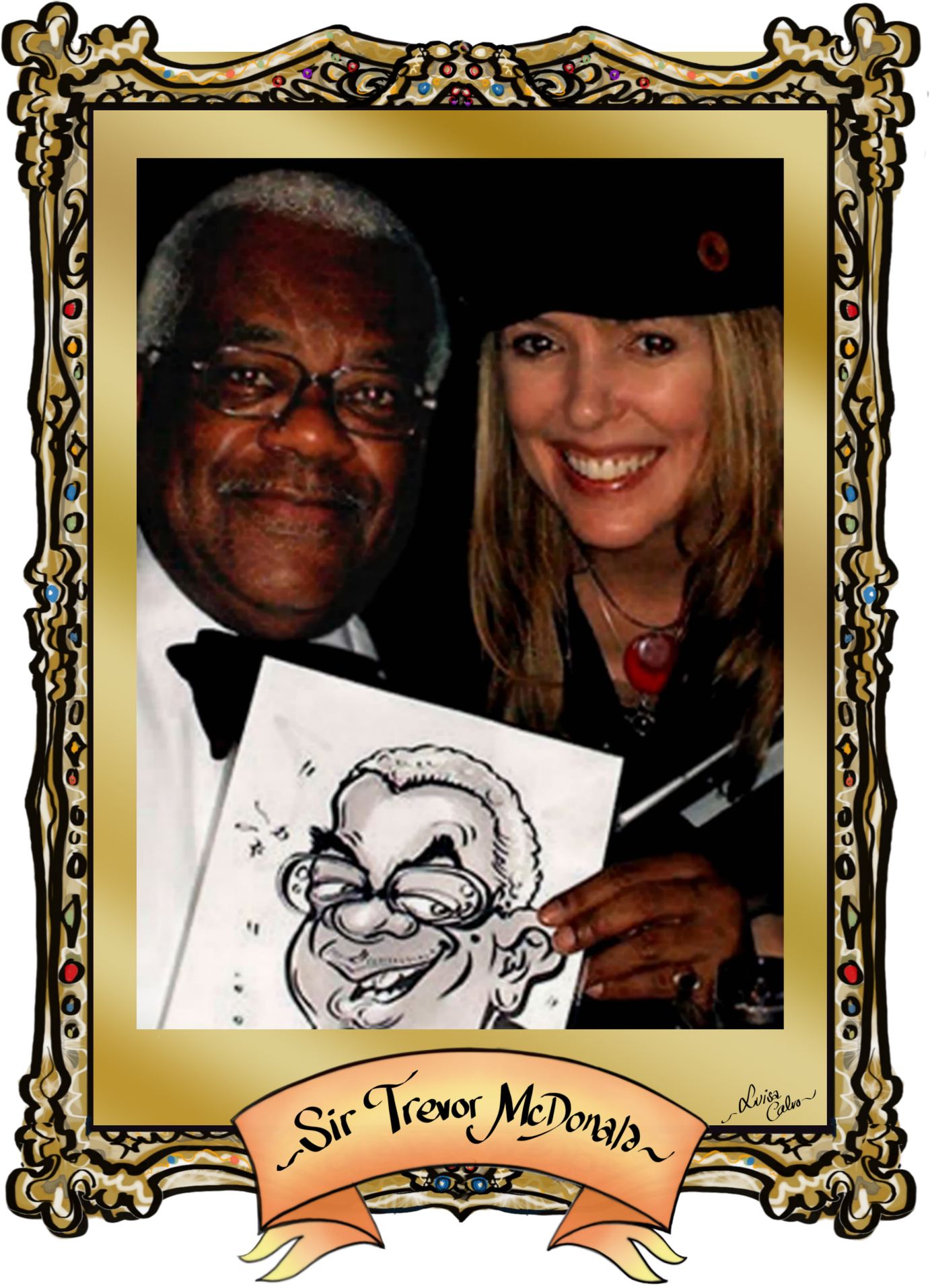 Sir Trevor Mcdonald Caricature -by Luisa Calvo At The - Mick Box (1448x2048), Png Download