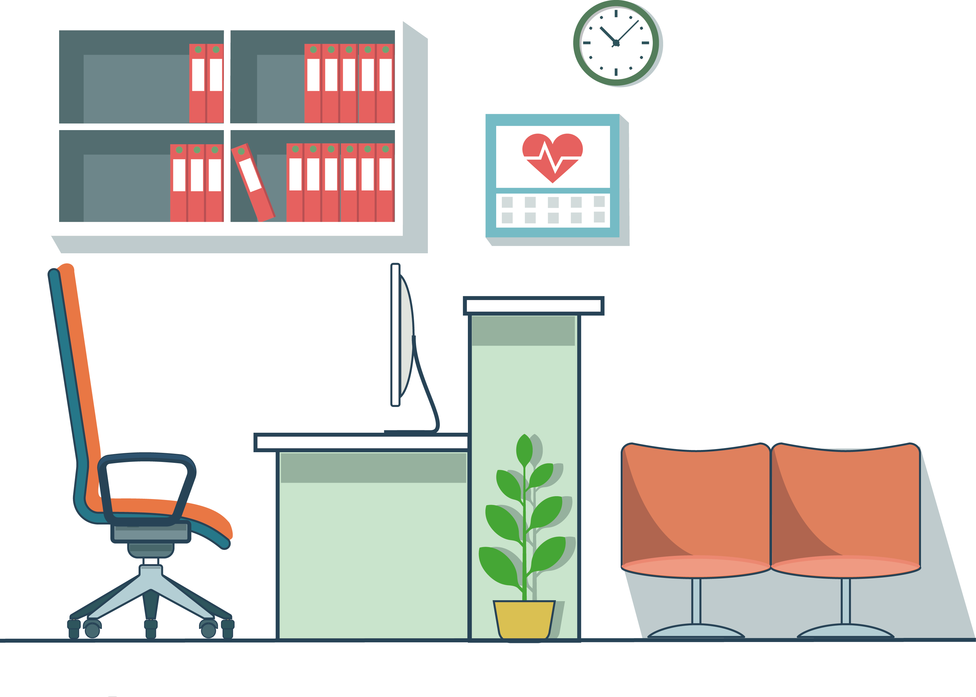 Table Chair Office - Chair (3104x2218), Png Download