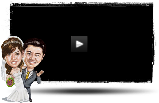 The Caricature For Wedding - Led-backlit Lcd Display (525x337), Png Download