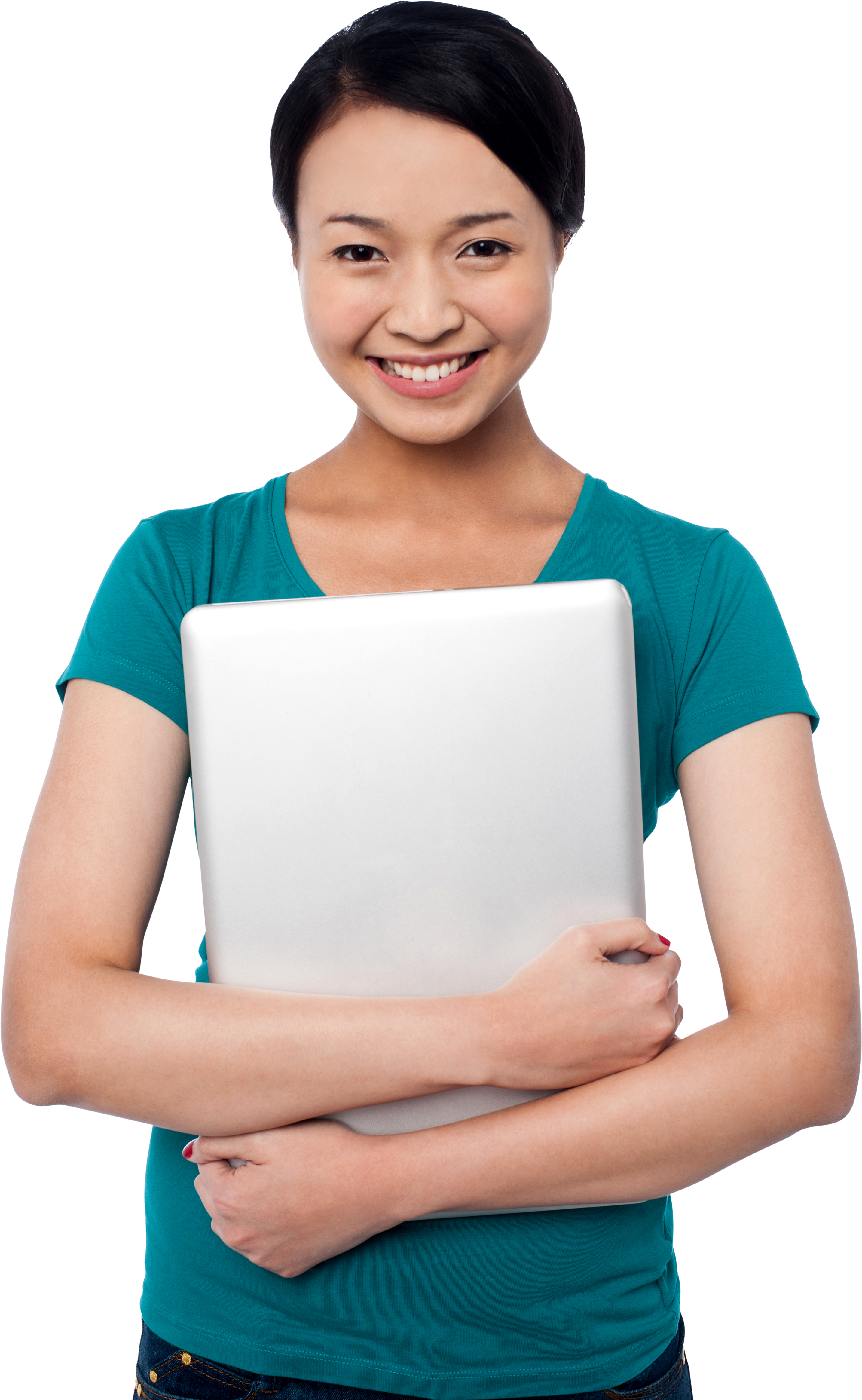 Girl With Laptop Png Image - Portable Network Graphics (3200x4809), Png Download