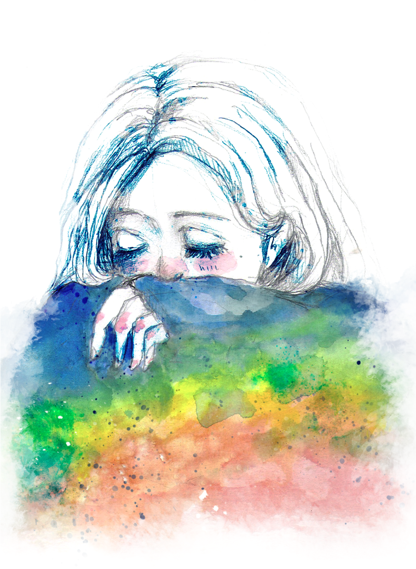 Watercolor Girl - Watercolor Paint (2000x2828), Png Download