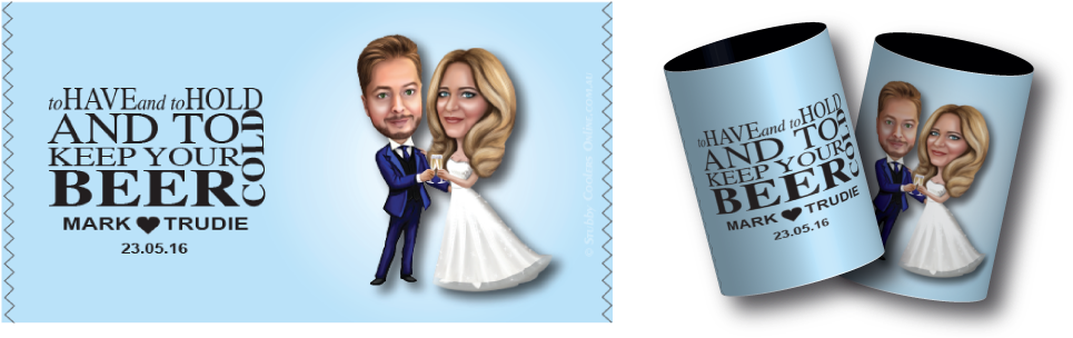 Classic Theme For This Caricature Stubby Holder - Koozie (992x331), Png Download