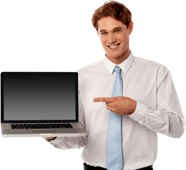 Free Png Men With Laptop Png Images Transparent - Man With Laptop Png (850x566), Png Download