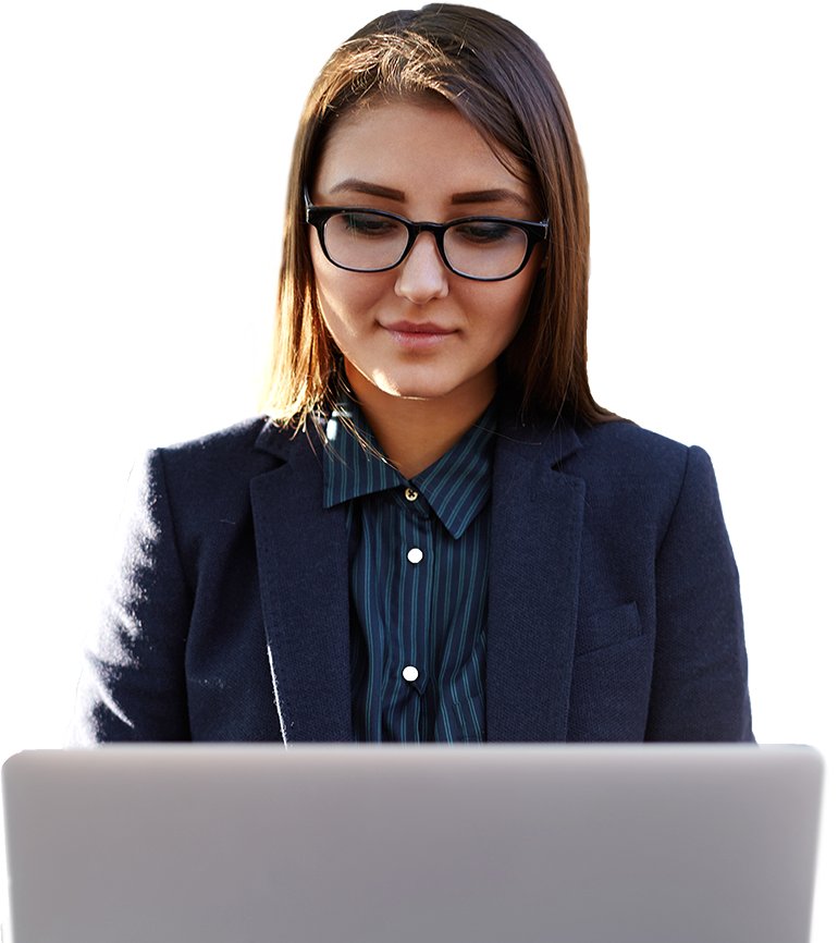 Girl Working In The Laptop - Student (770x866), Png Download