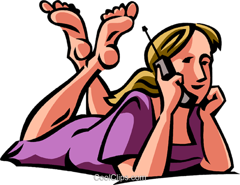 Girl Talking On A Cell Phone Royalty Free Vector Clip - Parts Of The House Exercises (480x369), Png Download