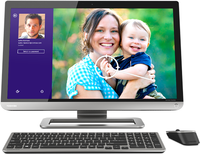 Toshiba Px35t A2306 All In One Desktop Pc - Toshiba - 60cm Touch-screen All-in-one Computer - 6gb (485x335), Png Download