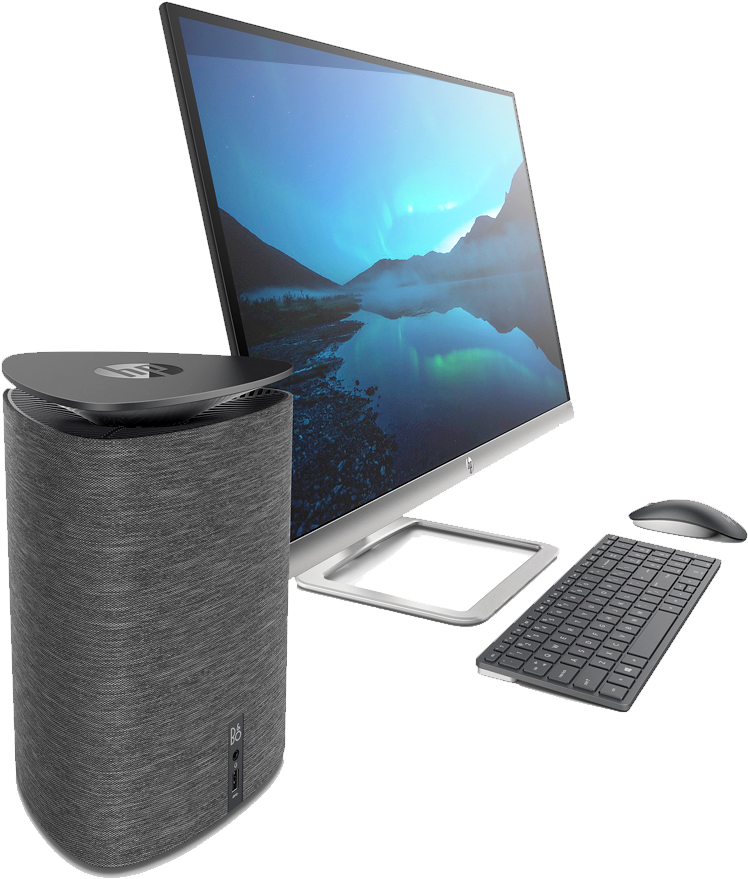 6 Core Processor Desktop Pc - Hp Pavilion Wave (600x729), Png Download