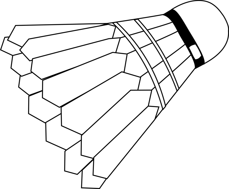 Badmintonracket Shuttlecock Sports Free Image Transparent - Badminton Clipart Black And White (909x750), Png Download