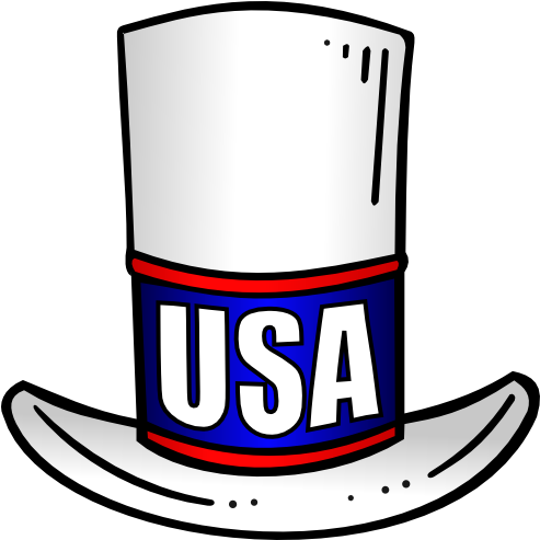 Patriotic Usa Top Hat Clip Art - Clip Art (500x500), Png Download
