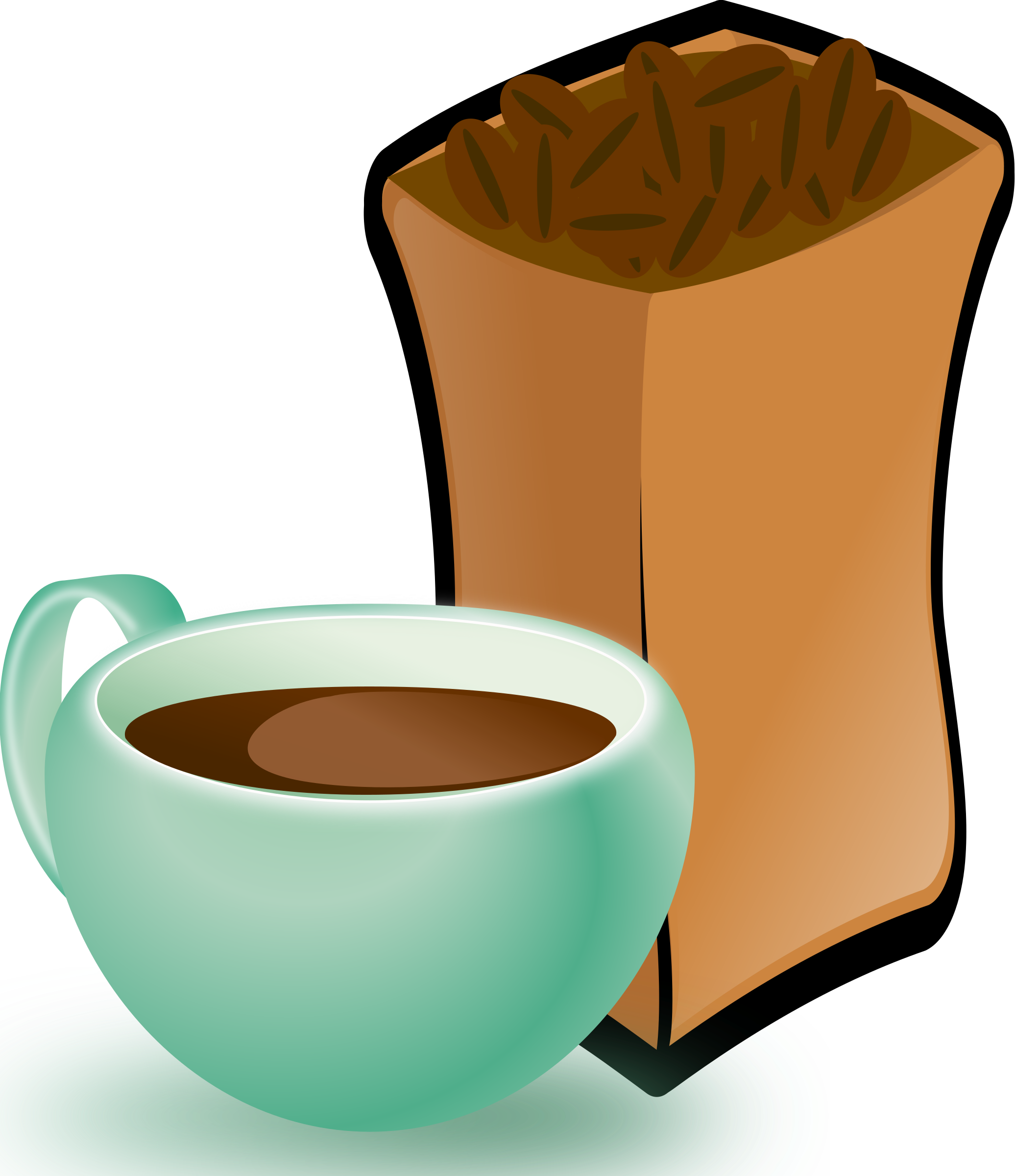 This Free Icons Png Design Of Cup Of Coffee With Sack (2072x2400), Png Download