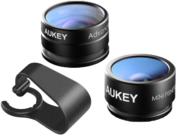 Png Free Library Clip Lens Fisheye - Amicikart Aukey Mini Clip-on Optic Cell Phone Camera (380x380), Png Download