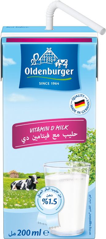 Oldenburger Uht Vitamin D Milk Png - Oldenburger Skimmed Milk (370x800), Png Download