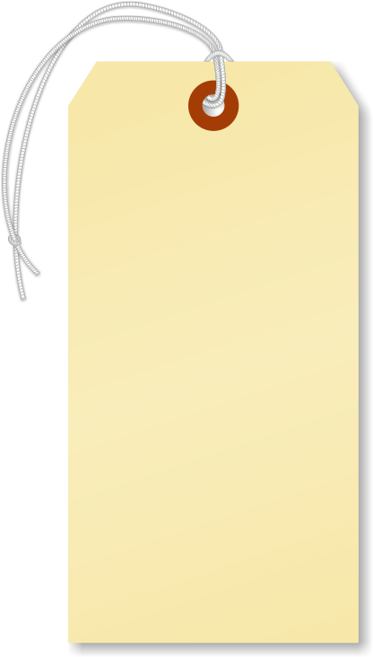 Blank Manila Cardstock Tag With Elastic - Manila Tag Png (800x800), Png Download