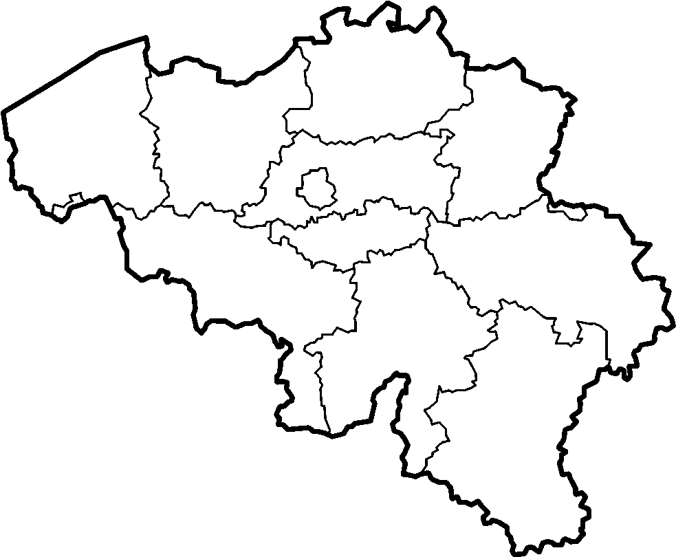 Belgium Provinces Blank - Plain Map Of Belgium (1000x818), Png Download