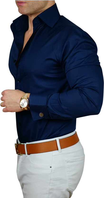 How Can A Shirt Be So Sexy S By Sebastian Signature - Blue Shirt Matching Pants (523x829), Png Download