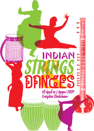Logo Of The 'indian Strings & Dances' Exhibition At - Indian Music And Dance (320x443), Png Download