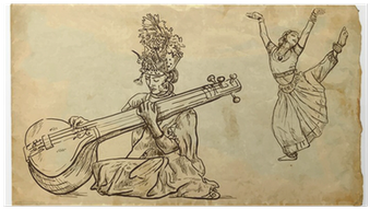 Poster Bellezza Indiano Suonare La Tanpura E L'altra - Sketches Of Indian Culture (400x400), Png Download