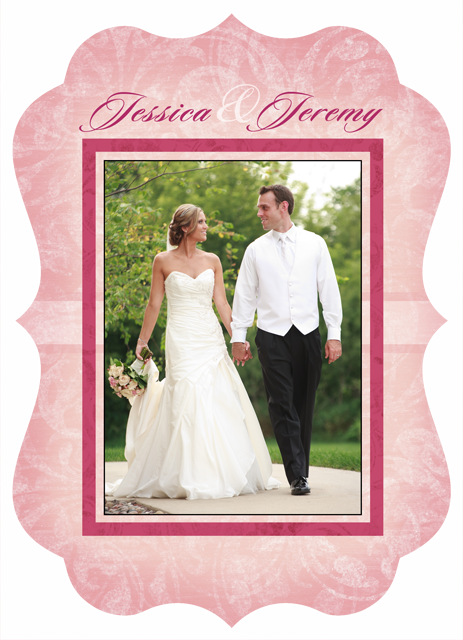 Pink And Fuschia Wedding Thank You Card - Photograph (463x640), Png Download