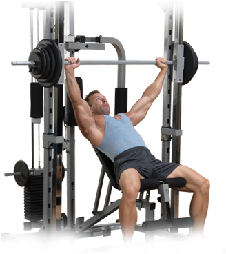 Body Solid Psm1442xs Smith Machine Home Gym Package (498x367), Png Download
