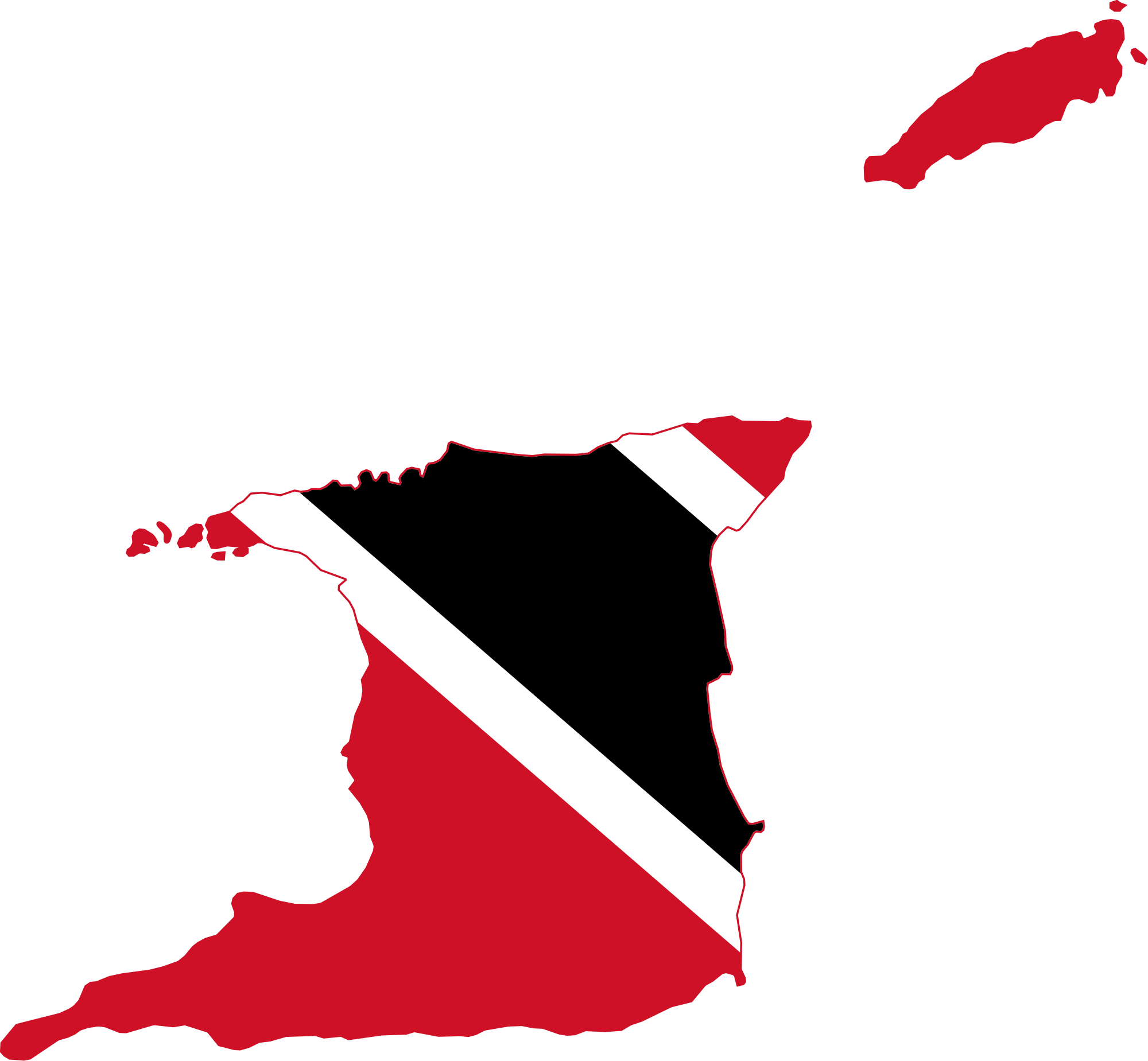 Trinidad And Tobago Flag Clipart National Flag - Trinidad And Tobago Flag Map (2000x1849), Png Download