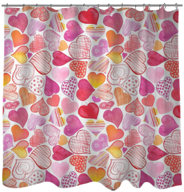 Seamless Pattern With Watercolor Heart - Curtain (400x400), Png Download