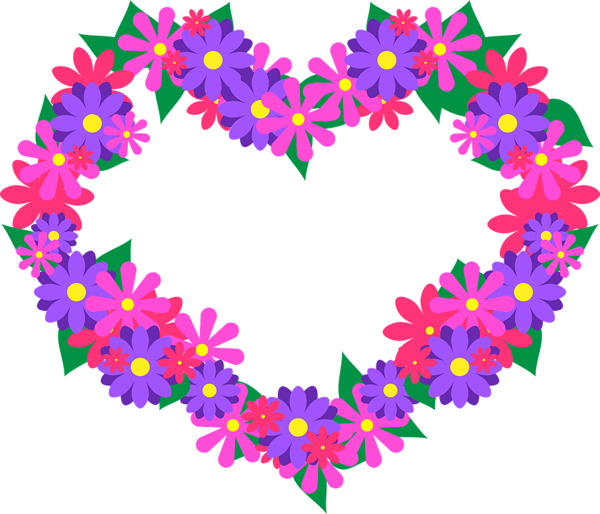 Pink Valentine's Day Heart Flowers Stock Illustration - Unicorn Heart Stickers (840x720), Png Download