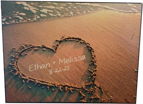 Heart In Beach Sand Personalized Wall Art (500x500), Png Download
