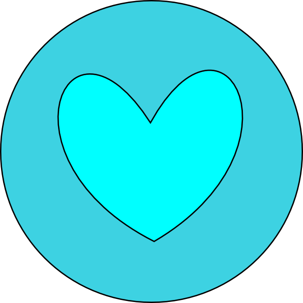 Heart In Circle Blue Svg Clip Arts 600 X 600 Px (600x600), Png Download