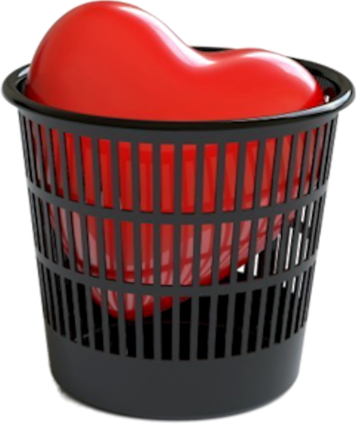 Share This Image - Heart In The Trash (504x600), Png Download