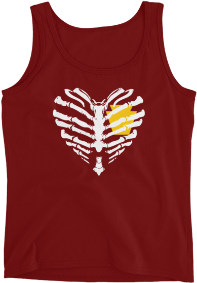 I Left My Heart In Pennsylvania - Bleeding Bone Skull Heart Shape Scary Halloween Costume (620x620), Png Download