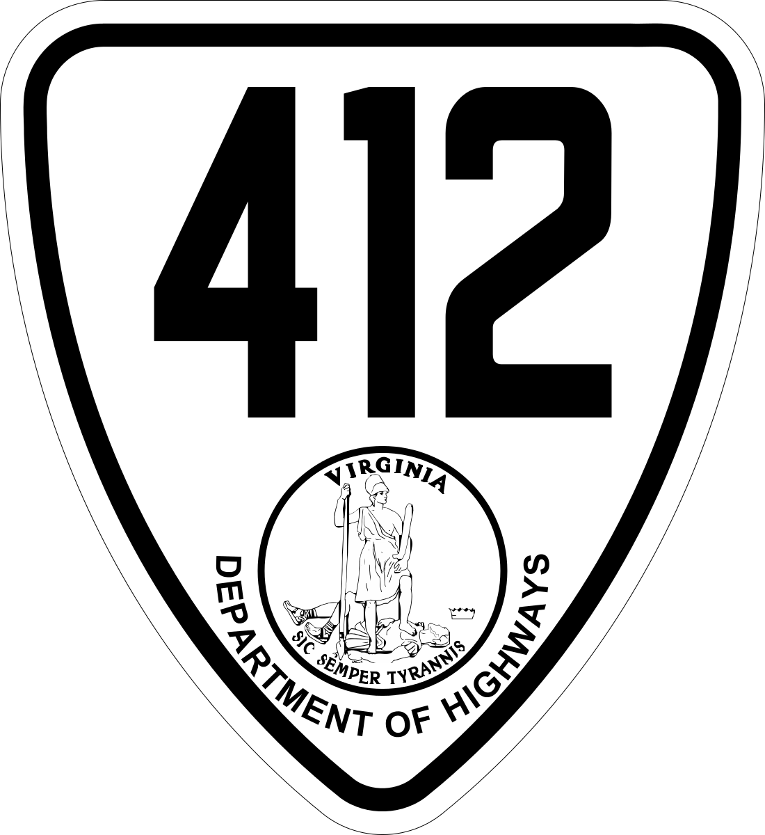 Virginia 412 - Department Of Transportation (1100x1200), Png Download