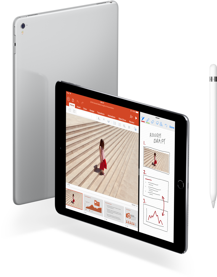 Apple Ipad Ipadpro - Apple 9.7" Ipad Pro Wi-fi + Cellular 256gb - Space (997x1024), Png Download