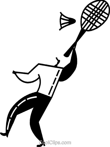 Badminton Player Royalty Free Vector Clip Art Illustration - Tennis Racket (360x480), Png Download