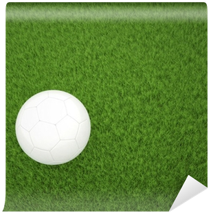 Soccer Ball On Green Grass Top View Wall Mural • Pixers® - Artificial Turf (400x400), Png Download