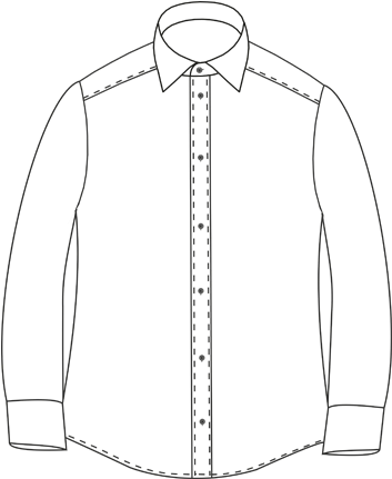 Tailor At Drum - Mens Shirt Line Drawing Png (430x430), Png Download