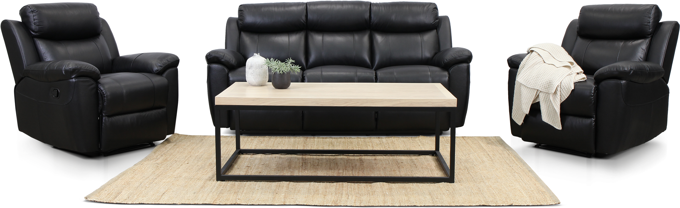 Download Bella Black Leather Sofa Suite Png Image With No Background Pngkey Com