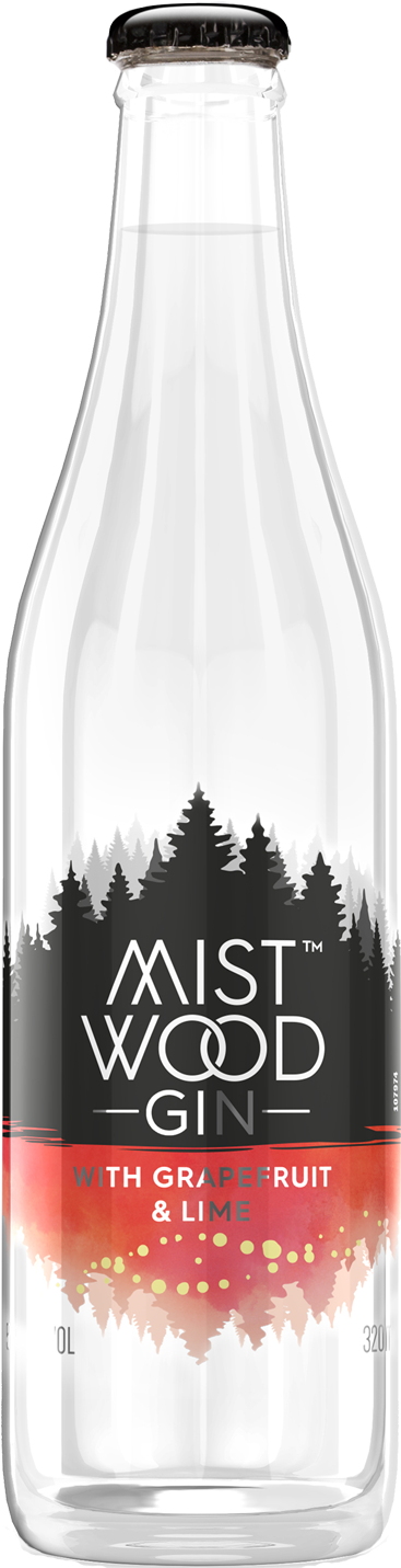 Mist Wood Gin Grapefruit And Lime 320ml - Mist Wood Gin With Elderflower & Lime (1600x2000), Png Download