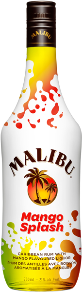 Malibu Mango Splash - Strawberries And Cream Liqueur (250x601), Png Download