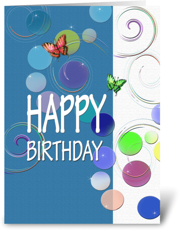 Colorful Happy Birthday Wishes Greeting Card - Greeting Card (700x792), Png Download
