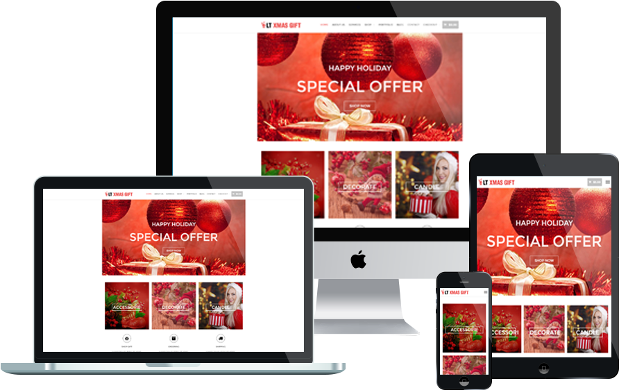Lt Xmas Gift Free Responsive Xmas Store / Christmas - Christmas Responsive Design (1000x750), Png Download