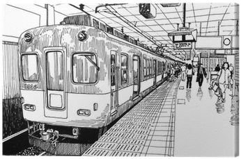 Graphic Royalty Free Library Japan Metro Train Station - Railway Station Drawing (400x400), Png Download