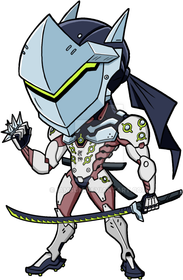Genji By Iamsum On Deviantart - Genji Overwatch Cartoon (1024x1024), Png Download