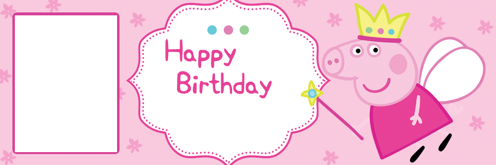 Download Peppa Pig Cartoon Personalised Birthday Banner With - Peppa Pig  Birthday PNG Image with No Background 
